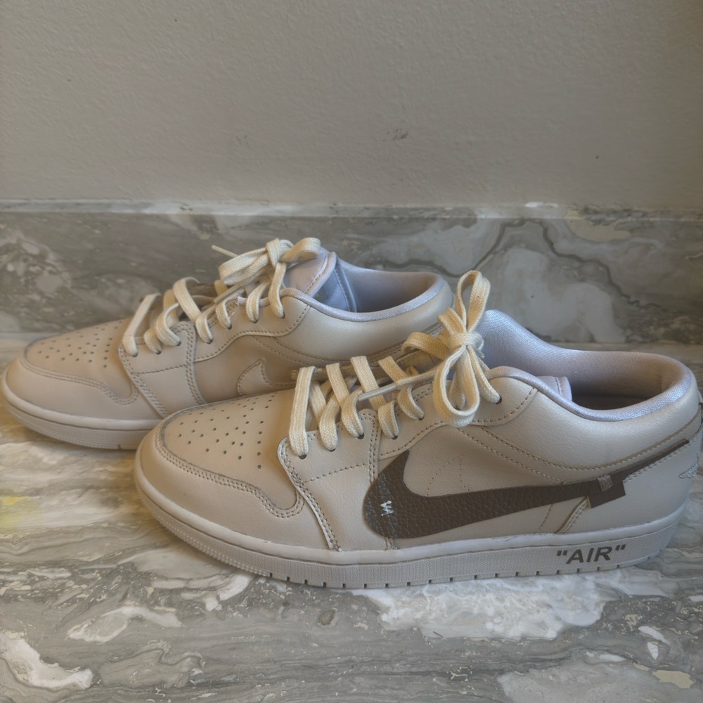 Nike Cream Lace-Up Sneakers, Size 11